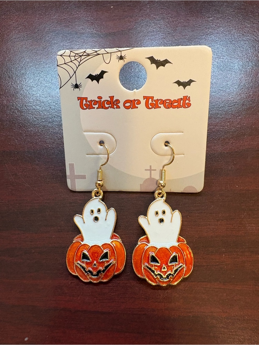 Boo! Cute Ghosts in Pumpkin Earrings